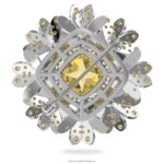 večný kvetinový prívesok a brošňa kvet, žltá, povrchová úprava zmiešaný kov B8ZNT229 Swarovski šperky - Image 6
