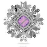 večný kvetinový prívesok a brošňa kvetina, ružová, povrchová úprava zmiešaný kov B8ZNT336 Swarovski šperky - Image 6