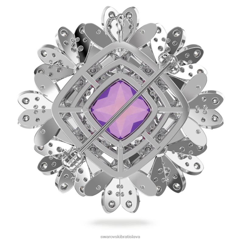 večný kvetinový prívesok a brošňa kvetina, ružová, povrchová úprava zmiešaný kov B8ZNT336 Swarovski šperky - Image 6