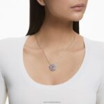 večný kvetinový prívesok kvet, ružový, rhodiovaný B8ZNT289 Swarovski šperky - Image 2