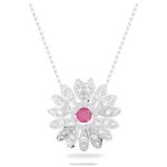 večný kvetinový prívesok kvet, ružový, rhodiovaný B8ZNT289 Swarovski šperky