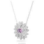 večný kvetinový prívesok kvet, ružový, rhodiovaný B8ZNT289 Swarovski šperky - Image 5