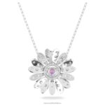 večný kvetinový prívesok kvet, ružový, rhodiovaný B8ZNT289 Swarovski šperky - Image 6