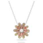večný kvetinový prívesok kvetina, viacfarebná, povrchová úprava zmiešaný kov B8ZNT311 Swarovski šperky