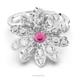 večný kvetinový prsteň kvetina, ružová, povrchová úprava zmiešaný kov B8ZNT1097 Swarovski šperky