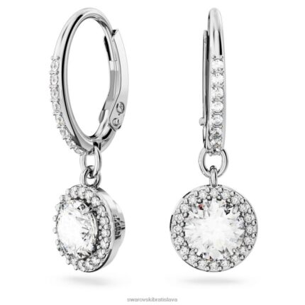 visiace náušnice constella kruhový rez, dlažba, biela, rhodiovaná B8ZNT849 Swarovski šperky