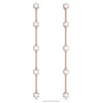 visiace náušnice constella okrúhly výbrus, biely, pozlátený ružovým zlatom B8ZNT834 Swarovski šperky