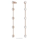 visiace náušnice constella okrúhly výbrus, biely, pozlátený ružovým zlatom B8ZNT834 Swarovski šperky - Image 3