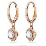visiace náušnice constella okrúhly výbrus, dlažba, biela, pozlátená ružovým zlatom B8ZNT787 Swarovski šperky - Image 4
