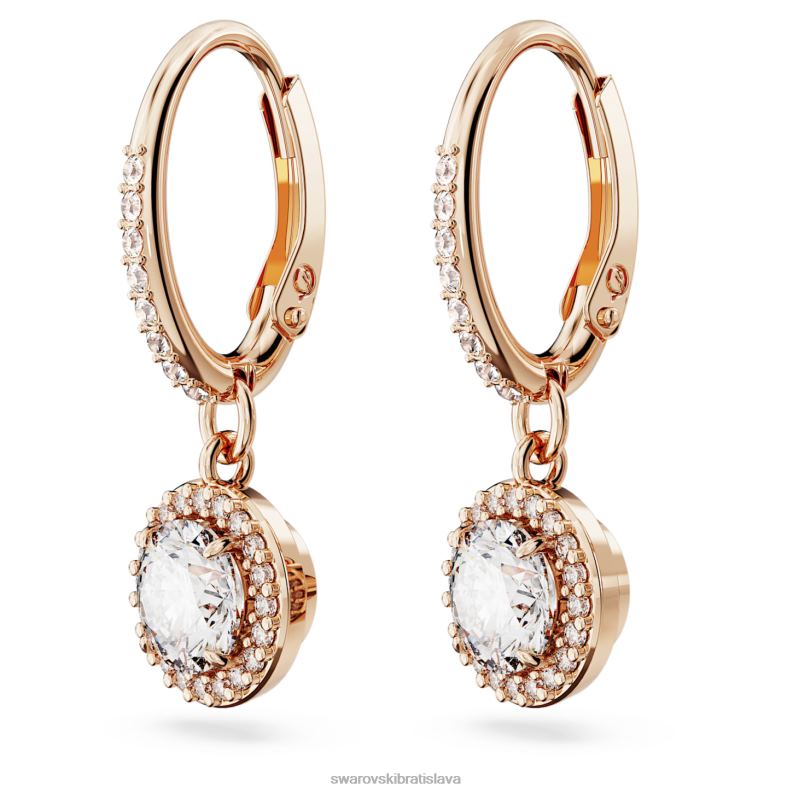visiace náušnice constella okrúhly výbrus, dlažba, biela, pozlátená ružovým zlatom B8ZNT787 Swarovski šperky - Image 4