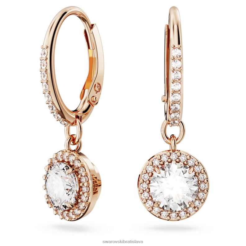 visiace náušnice constella okrúhly výbrus, dlažba, biela, pozlátená ružovým zlatom B8ZNT787 Swarovski šperky - Image 1