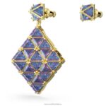visiace náušnice curiosa asymetrický dizajn, modrá, pozlátená B8ZNT851 Swarovski šperky - Image 4