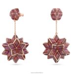 visiace náušnice curiosa geometrický strih, ružové, pozlátené ružovým zlatom B8ZNT819 Swarovski šperky - Image 3