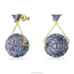visiace náušnice curiosa trojuholníkový strih, modrá, pozlátená B8ZNT808 Swarovski šperky - Image 3