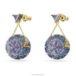 visiace náušnice curiosa trojuholníkový strih, modrá, pozlátená B8ZNT808 Swarovski šperky - Image 4