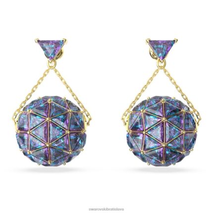 visiace náušnice curiosa trojuholníkový strih, modrá, pozlátená B8ZNT808 Swarovski šperky