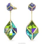 visiace náušnice curiosa zmiešané strihy, zelené, pozlátené B8ZNT845 Swarovski šperky - Image 3