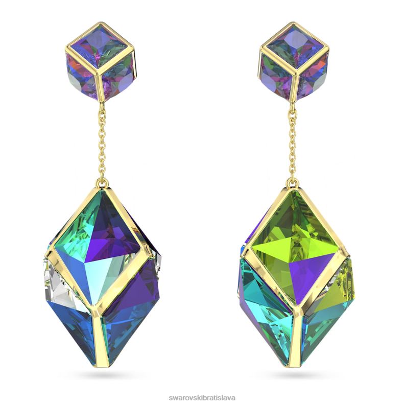 visiace_nausnice_curiosa_zmiesane_strihy_zelene_pozlatene_b8znt845_swarovski_sperky.jpg visiace náušnice curiosa zmiešané strihy, zelené, pozlátené B8ZNT845 Swarovski šperky - Image 1
