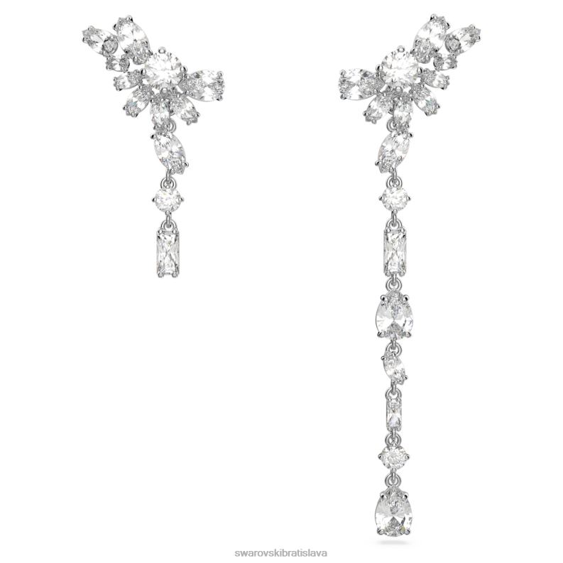 visiace_nausnice_gema_asymetricky_dizajn_zmiesane_strihy_kvet_biela_rhodiovane_b8znt854_swarovski_sperky.jpg visiace náušnice gema asymetrický dizajn, zmiešané strihy, kvet, biela, rhodiované B8ZNT854 Swarovski šperky - Image 1