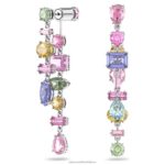visiace náušnice gema asymetrický dizajn, zmiešané strihy, viacfarebné, rhodiované B8ZNT847 Swarovski šperky - Image 3
