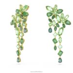 visiace náušnice gema zmiešané strihy, zelené, pozlátené B8ZNT846 Swarovski šperky - Image 3
