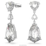 visiace náušnice mesmera zmiešané rezy, biele, rhodiované B8ZNT755 Swarovski šperky - Image 3