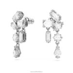 visiace náušnice mesmera zmiešané rezy, biele, rhodiované B8ZNT827 Swarovski šperky - Image 3