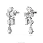 visiace náušnice mesmera zmiešané rezy, biele, rhodiované B8ZNT827 Swarovski šperky - Image 4
