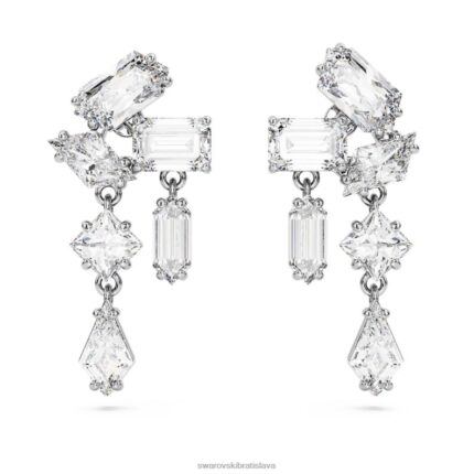 visiace náušnice mesmera zmiešané rezy, biele, rhodiované B8ZNT827 Swarovski šperky