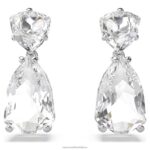 visiace náušnice mesmera zmiešané rezy, biele, rhodiované B8ZNT833 Swarovski šperky