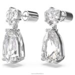 visiace náušnice mesmera zmiešané rezy, biele, rhodiované B8ZNT833 Swarovski šperky - Image 4
