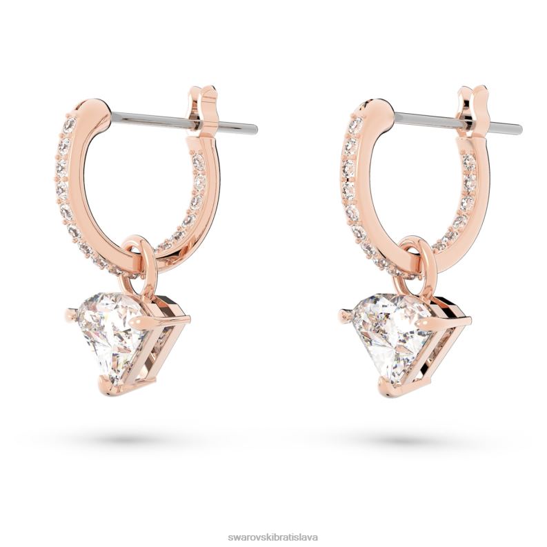 visiace náušnice ortyx trojuholníkový strih, biely, pozlátený ružovým zlatom B8ZNT791 Swarovski šperky - Image 3