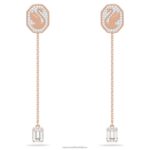 visiace náušnice signum labuť, biela, pozlátená ružovým zlatom B8ZNT841 Swarovski šperky