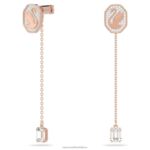 visiace náušnice signum labuť, biela, pozlátená ružovým zlatom B8ZNT841 Swarovski šperky - Image 3
