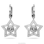 visiace náušnice stella zmiešané rezy, hviezdicové, biele, rhodiované B8ZNT789 Swarovski šperky - Image 5