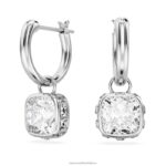 visiace náušnice stilla hranatý rez, biela, rhodiovaná B8ZNT832 Swarovski šperky