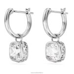 visiace náušnice stilla hranatý rez, biela, rhodiovaná B8ZNT832 Swarovski šperky - Image 4