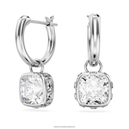 visiace náušnice stilla hranatý rez, biela, rhodiovaná B8ZNT832 Swarovski šperky