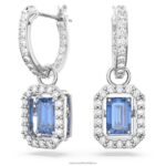 visiace náušnice tisícročia osemhranný výbrus, modrý, rhodiovaný B8ZNT802 Swarovski šperky