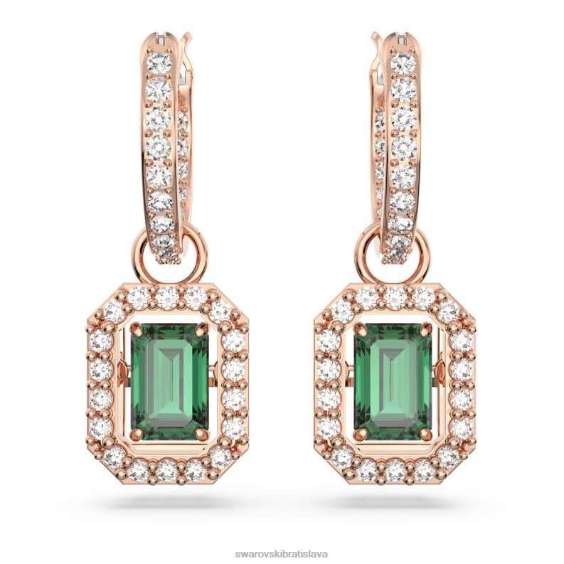visiace náušnice tisícročia osemhranný výbrus, zelený, pozlátený ružovým zlatom B8ZNT842 Swarovski šperky - Image 3