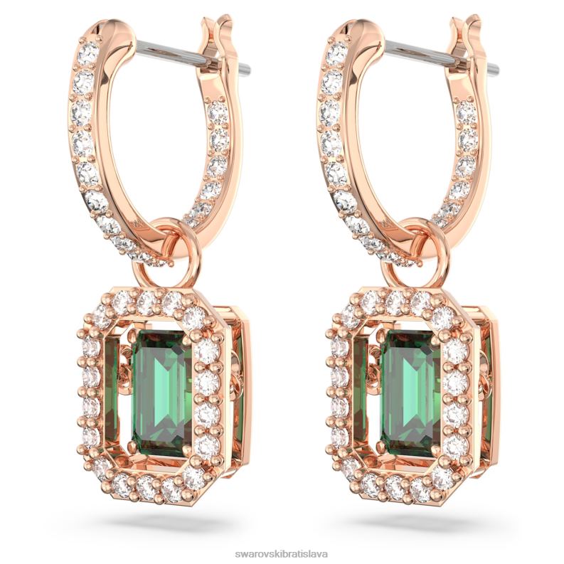 visiace náušnice tisícročia osemhranný výbrus, zelený, pozlátený ružovým zlatom B8ZNT842 Swarovski šperky - Image 4