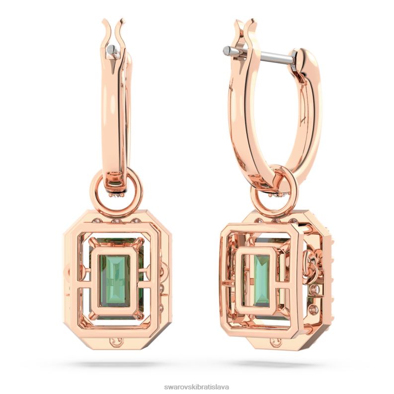 visiace náušnice tisícročia osemhranný výbrus, zelený, pozlátený ružovým zlatom B8ZNT842 Swarovski šperky - Image 5