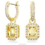 visiace náušnice tisícročia osemhranný výbrus, žltý, pozlátený B8ZNT774 Swarovski šperky