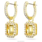 visiace náušnice tisícročia osemhranný výbrus, žltý, pozlátený B8ZNT774 Swarovski šperky - Image 4