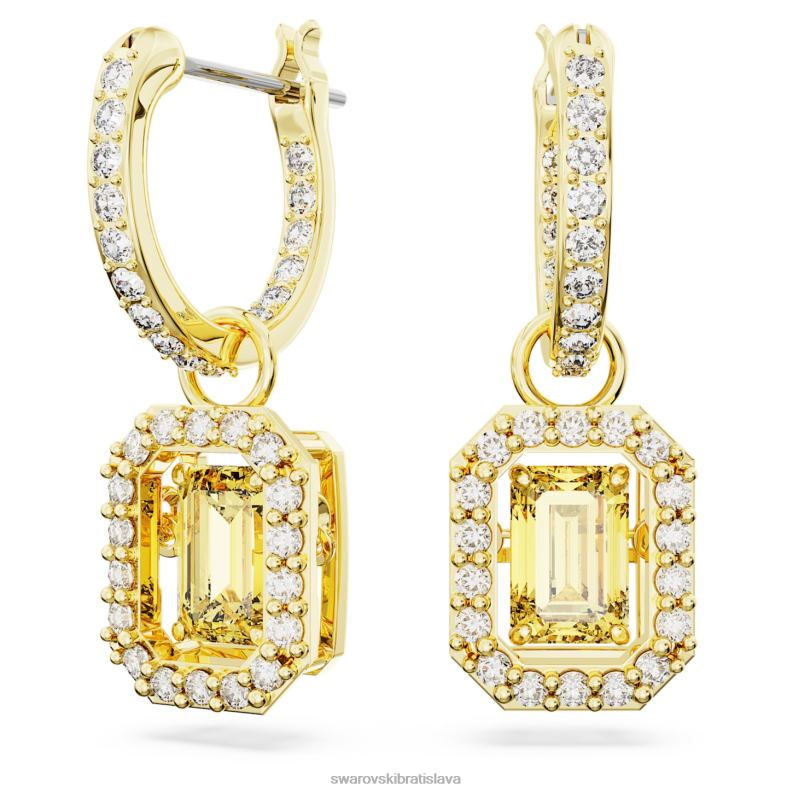 visiace_nausnice_tisicrocia_osemhranny_vybrus_zlty_pozlateny_b8znt774_swarovski_sperky.jpg visiace náušnice tisícročia osemhranný výbrus, žltý, pozlátený B8ZNT774 Swarovski šperky - Image 1