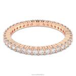 vittore prsteň okrúhly výbrus, biely, pozlátený ružovým zlatom B8ZNT1013 Swarovski šperky