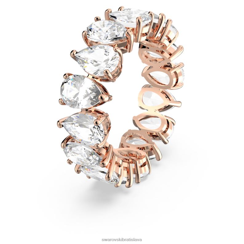 vittore prsteň padací výbrus, biely, pozlátený ružovým zlatom B8ZNT1007 Swarovski šperky - Image 3