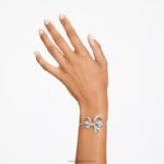 volta náramok mašlička, biela, rhodiovaná B8ZNT505 Swarovski šperky - Image 2