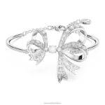 volta náramok mašlička, biela, rhodiovaná B8ZNT505 Swarovski šperky