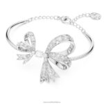volta náramok mašlička, biela, rhodiovaná B8ZNT505 Swarovski šperky - Image 3